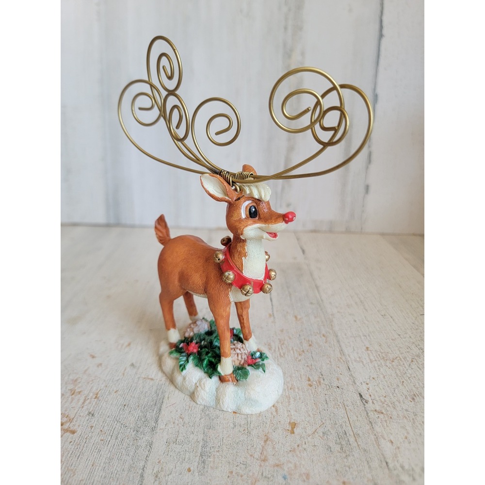 Vintage reindeer Rudolph company red nose figure Xmas antler home decor